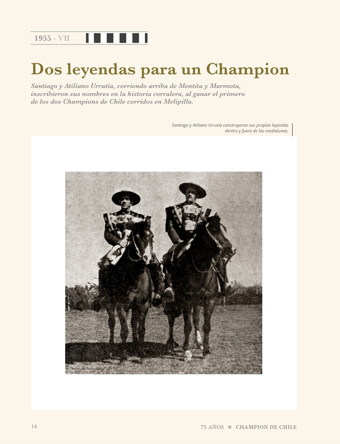 75 AÑOS CHAMPION DE CHILE Tienda Federación Criadores Caballos Raza