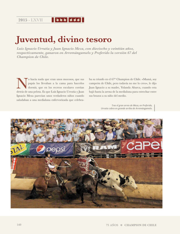 75 AÑOS CHAMPION DE CHILE Tienda Federación Criadores Caballos Raza